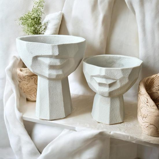Modern Yüz Formlu Saksı Takımı (2’li Set)